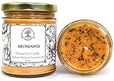 Abundance 9 oz Soy Spell Candle | Made with erbs & Essential Oils | Use in Wealth, Prosperity, Good Fortune & Success Rituals | Wiccan, Pagan, Hoodoo, Spiritual, Magick