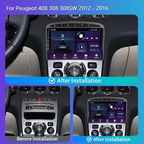 Navegación GPS y rutas familiares con la pantalla para Peugeot 408 con música Bluetooth 6