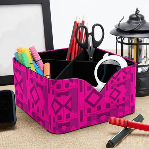 Porte-stylos rectangulaire avec motif géométrique carré pour table - 8