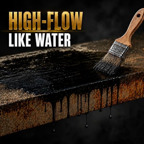 Image of DWIL High-Flow Rust Converter for Metal, ๐ฎ ๐ถ๐ป ๐ญ Water-Based Rust Reformer and Primer, Low Odor Anti-Rust Coating for Car Chassis, Truck Frame, Fence, Railing, Tools and Equipment, Black, 16 oz