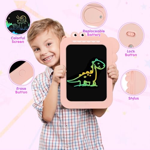 OWill Tableta de Escritura LCD para Niños 12 Pulgadas Tablero de Dibujo Electrónico, Tableta Escritura Niños, Regalo de Cumpleaños para Niñas Niños de 3-8 Años Regalos para Niños(Rosa) - imagen 2