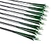 31.5 Pulgadas De Fibra De Carbono Con Identificación De Flecha De 6.2 Mm Con Plumas De Pavo Reales De 5 "Para Arco Recurvo, Arcos Largos Tradicionales, Accesorios De Caza (Paquete De 12),Verde
