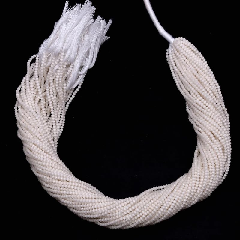 Perles Monalisa blanches 2mm à facettes pour création de bijoux de qualité AAA+ - 4