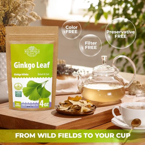 Image of 4 oz. Ginkgo Leaf Herbal Tea (Ginkgo Biloba) - 113g Loose Leaf Ginkgo Herb Te De Ginkgo