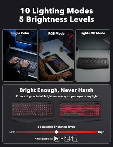 Image of Wireless Keyboard and Mouse Combo - 4000mAh Rechargeable Backlit Keyboard with Wrist Rest & Phone Holder, Full Size Quiet Typing 2.4G USB-A /Type-C for PC, Laptop, Windows, Mac, Trueque KM22 Ultra