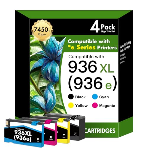 936 936XL 9125e Ink Cartridges Combo Pack for HP Printers 9120e 9730e 936e