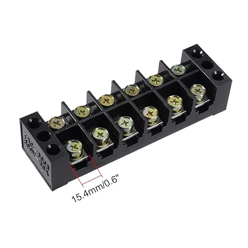 Miniatura 5 de uxcell 6 filas dobles 600V 60A Bloque de barrera de alambre Tira de terminales TBC-6006