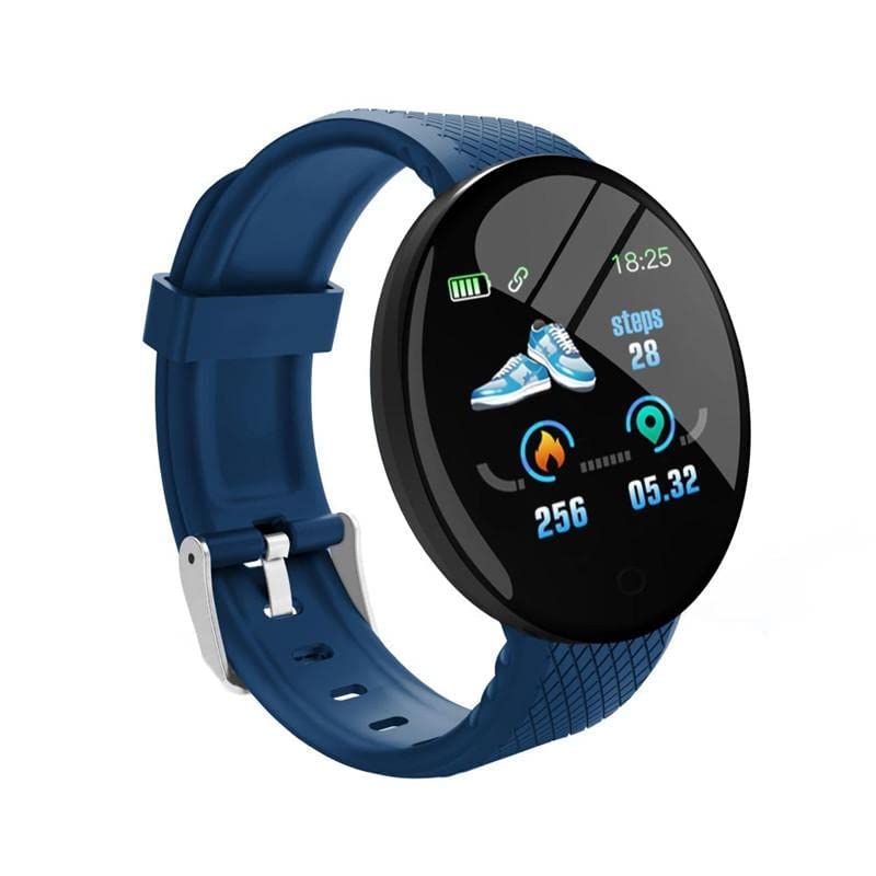 SWADESI STUFF D18 Smart Watch Bluetooth Smart Wrist Watch for Smartphones Blacktooth Smart Unisex Watch for Boys, Girls, Mens and Womens,Smart Watch-Black Color (Blue)