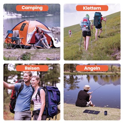 Panel solar monocristalino ETFE de 15W y cargador USB para iPhone y camping 7