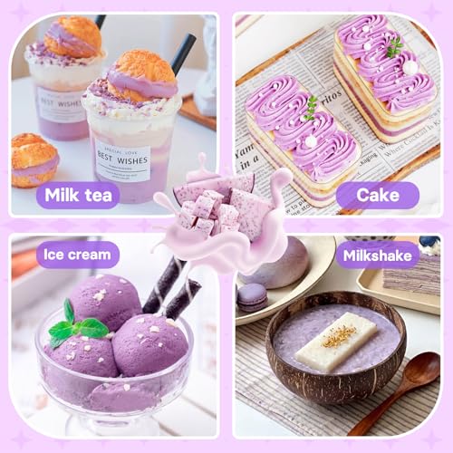 8oz(224g) Pure Taro Powder No Sugar Added - Taro Root Powder for Boba Milk Bubble Tea, Smoothies, Drinking, Baking, Pancakes, Ice Cream, Rich Flavor with Scoop