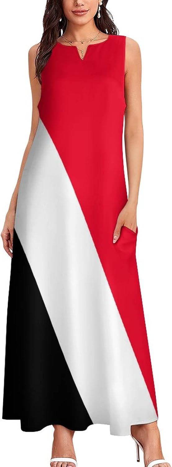 TAIZIYEAH Long Dress Sealand,Principality of Flag Women's Summer Casual Loose Dress Long Dress Short Sleeve for Girls Fashion Skirts S - Image 3