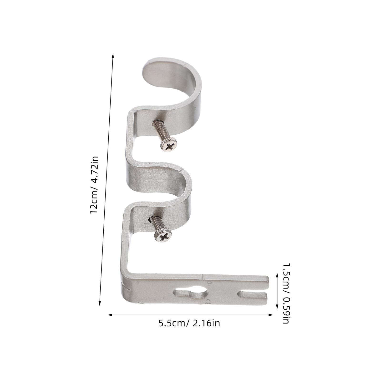 Veemoon Supporti per Bastone Tende in Ferro Argento, 6 Pezzi | Compatibilità, Montaggio Semplice, Staffe per Asta Finitura Argento e Set Completo