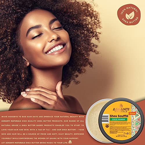 Ashanti Naturals Scented Whipped Shea Butter | Unrefined Shea Butter From Ghana, Coconut And Almond Oil (Coco Mango Souffle, 8 Oz) #TOP3