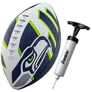 Franklin Sports NFL Seattle Seahawks Football – Youth Football – Mini 8.5″ Rubber Football – Perfect for Kids – Team Logos and Colors!