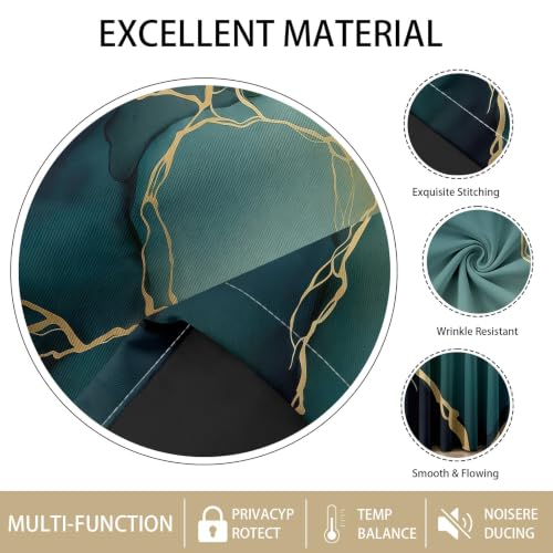 Rideau occultant abstrait moderne marbre rayures dorées 2pc - 8