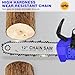 12" Brushless Electric Cordless Chainsaw Power Saw Wood Cutter 2 Battery&Charger, 2x4000MAH Rechargeable Battery, Auto-Tension and Anti-Vibration
