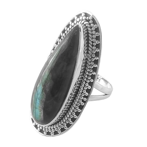 Solid 925 Sterling Silver Rings for Women & Girls, Sterling Silver Labradorite Ring Mood Mothers Day Gift, Bridesmaid Gift, Handmade Jewelry