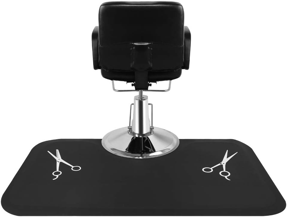 3′x 5′x 1/2" Thick Beauty Barber Chair Anti Fatigue Floor Mat with Scissor Pattern Rectangle Salon Mats for Hair Stylist Ergonomic Comfort Waterproof Foam Pad