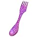 iBasingo Titan Glöffel Camping Besteck 3 in 1 Spork Ultraleicht Rucksack Geschirr Löffel Gabel Messer Kombination Reiseutensil Essbesteck Outdoor Picknick Reisebesteck Ti1064T (Lila)
