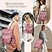ROOSALANCE Backpack Purse for Women Pu Leather Backpack Fashion Ladies Shoulder Bag Handbags for Travel Daily Use, Pink