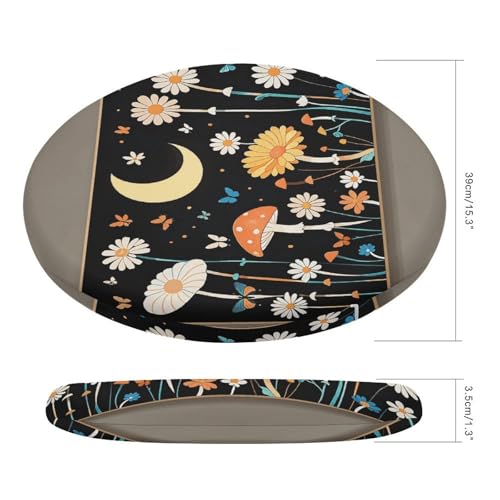 Coussin de sol de méditation noir à motif fleur 39cm Degrés de confort