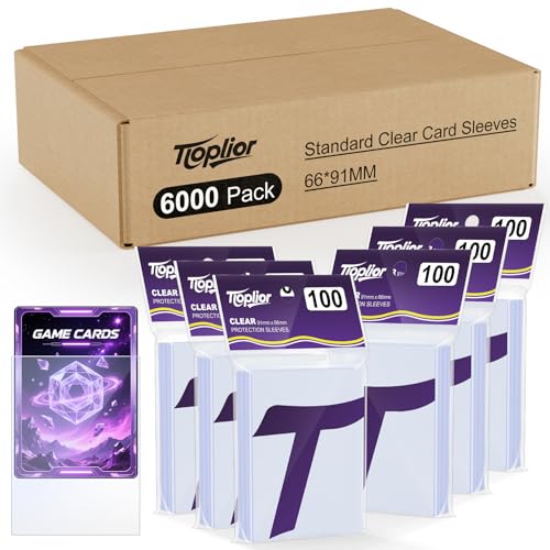 Pochettes transparentes pour cartes de baseball et TCG : lot de 6 000 protège-cartes souples