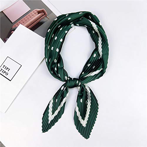 Xinqiao 4 Pcs Women Silk Like Fashion Square Pleated Scarf Satin Headwear4