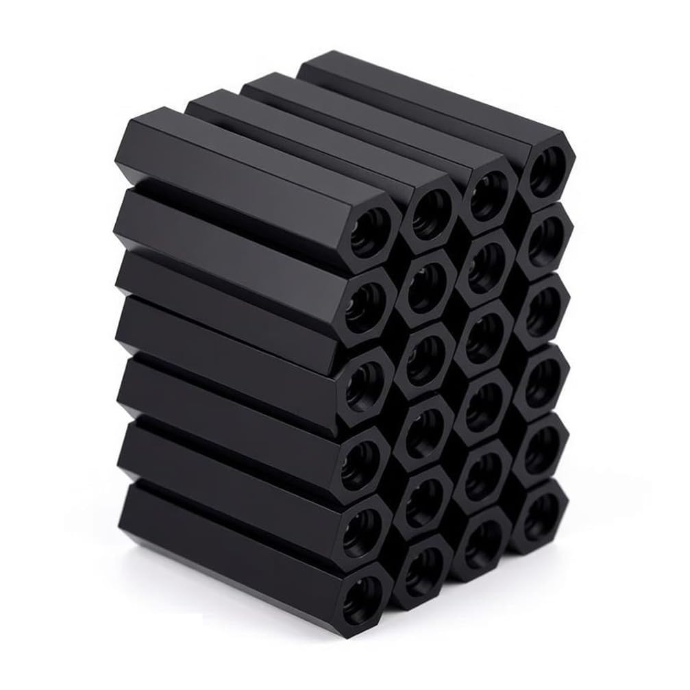 20 Pieces Black Nylon Hex Standoff Flat Head Spacer Column M5×20Mm-M5×40Mm for Panel Mounting and DIY Hardware Projects,M5×20mm(M5x25mm)