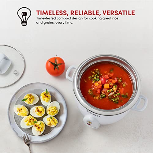 Aroma Housewares Select Stainless Rice Cooker & Warmer With Uncoated Inner Pot, 14-Cup(Cooked) / 3Qt, Arc-757Sg #TOP5