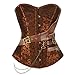 Produktbild 95sCloud Damen Steampunk Brokatmuster Corsage Korsett Brokat Vintage Corsage Vergröße Taillen Korsett Stahl Ohne Knochen Gothic Punk Frauen Gothic Top Bustier (Kaffee, L)