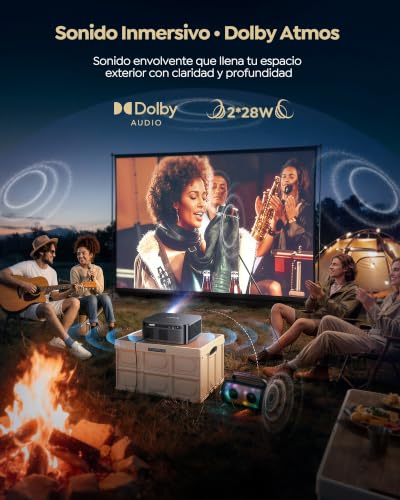 Miniatura 6 de Proyector 4k 2200 Ansi Brillo Google Tv 14.0 Integrado Audio Dolby 40w Proyector Fhd 1080p Nativo, Enfoque Automático E Ia Calibración, 2 32gb, Hdmi 2.1, Memc Hdr10 Para Cine En Casa Y Exterior