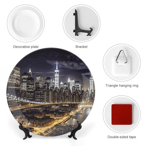 Plato decorativo de porcelana Bone China estilo New York Night 6 pulg miniatura 3