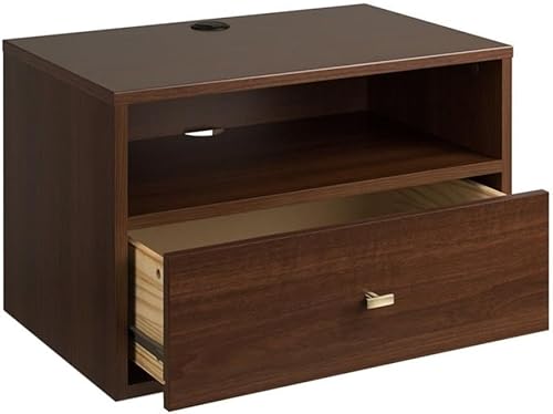 Miniatura 21 de Prepac Mesita de noche flotante de transición con 1 cajón con estante abierto, mesita de noche montada en la pared, muebles de dormitorio Negro