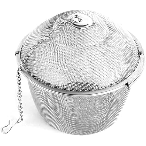 Extra Large Stainless Steel Twist Lock Mesh Tea Ball Tea Strainer Filter Spice Infuser 11cm/4.3 inch Cover