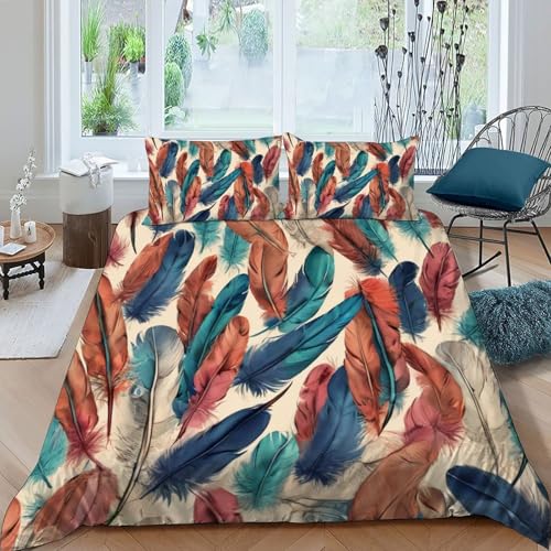 Housse de couette plumes bleues pour créer un nid douillet dans la chambre enfant