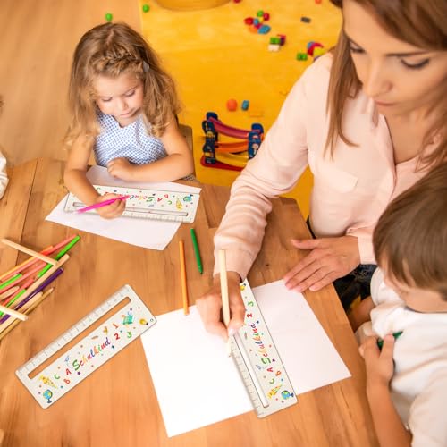Ntwdby Lesehilfe Lesezeichen Kinder 1 Klasse, 3 Stück Lesehilfe und Lineal für Schulkind Personalisiert, 17 cm Lesezeichen Holz Lineal, Geschenke für Mädchen und Jungen zum Schulanfang