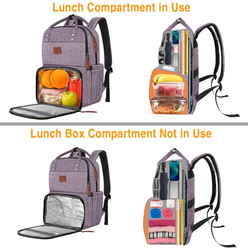 Image of MATEIN Laptop Backpack with Lunch Box, Insulated Women Backpacks with Cooler Compartment, Fits 15.6 inch Laptop Water Resistent Tote Food Bag for College Beach Camping Picnics Hiking