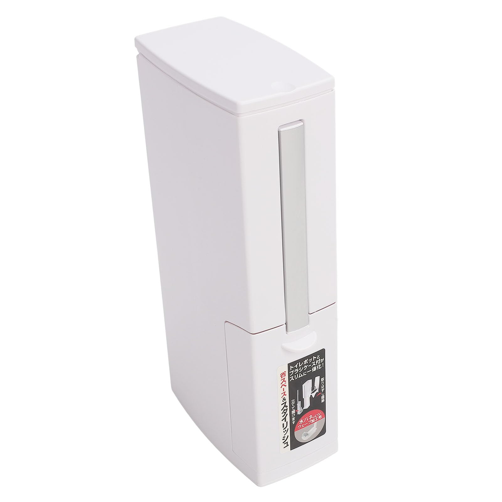 Ausla Pattumiera da Bagno con Scopino per WC, Secchio Interno Rimovibile in Plastica, Sigillo Antiodore, Perfetto per Piccoli Spazi, Dormitori Universitari (WHITE)