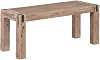Woodstock Bench - 36 in. Standard Bench with Metal Bronze Finish Inset, Modern Farmhouse Rustic Solid Acacia Wood Legs, Entryway Furniture for Living Room