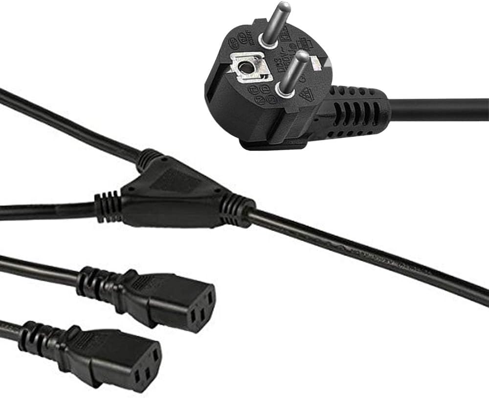 Cordon d'alimentation PC CEE7 / C13 coudé noir - 1,8 m - Achat/Vente
