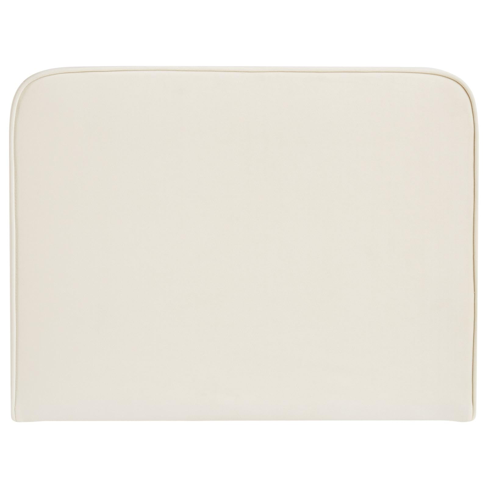 IDIMEX Tête de lit Lunar 90, en Tissu rembourré, Fixation Murale Design Arrondi Moderne, pour lit 90 cm ou Moins, Blanc crème