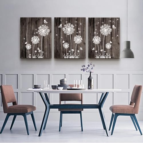 DZRWUBHS Large Canvas Wall Art For Living Room Modern Wall Decor For Bedroom Office Wall Decorations Abstract Wood grain dandelion Wall Paintings Hang Pictures Artwork Room Art Prints Home Decor