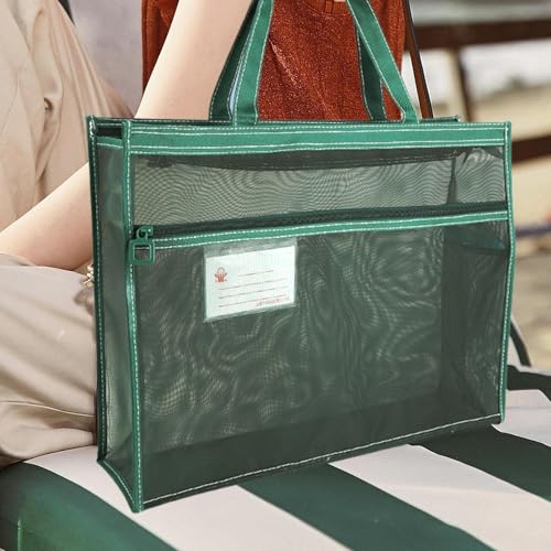 Bolsa de documentos con cremallera de malla impermeable y transparente tamaño A3 7
