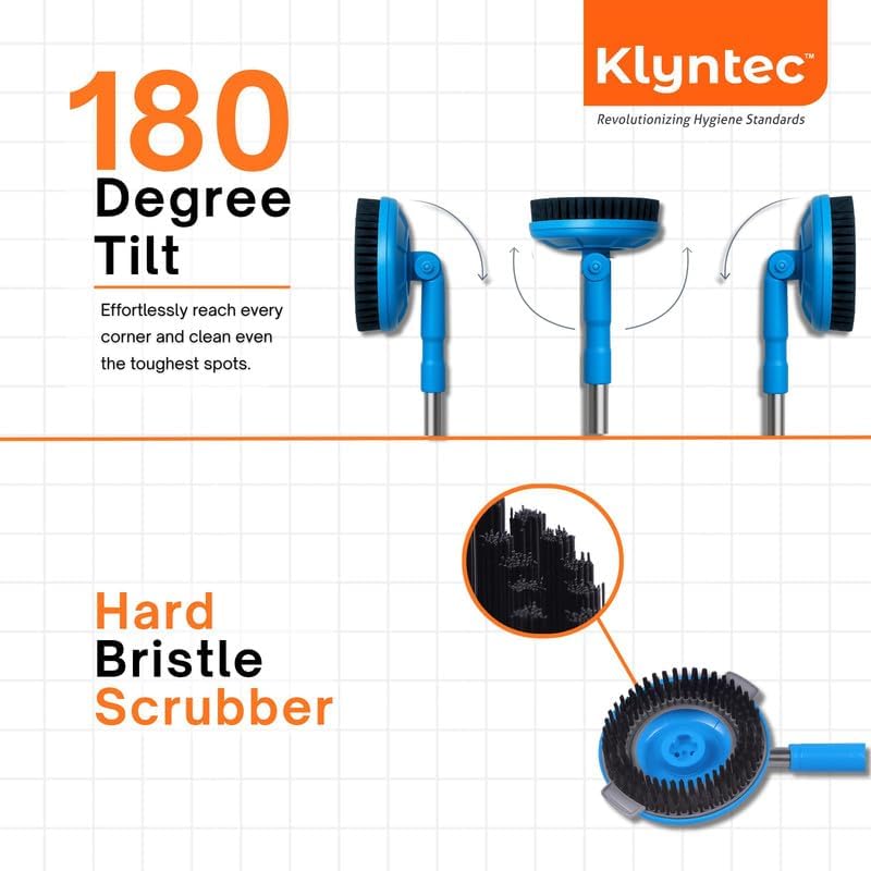 Klyntec Multipurpose Hard Bristle Cleaning Brush | Heavy Duty Scrubber for Bathroom, Kitchen, Floor & Tiles | Durable Ergonomic Grip | 1 Pc 2