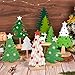 SUNBEAUTY Christmas Table Decorations 7PCS Mini Christmas Trees Felt Centerpieces for Table Decoration with Wooden Base Christmas Tabletop Home Holiday Xmas Party Decor