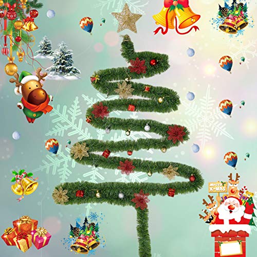 Christmas Garland For Outdoor/Indoor Decoration, Soft Greenery Artificial Garland Decorations, Non-Lit Green Xmas Garlands Perfect For Party Home Garden And Holiday Festival Decor, 50 Feet 2 Pack #TOP3