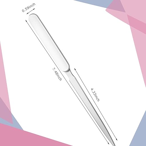 Miniatura 2 de 4 cuchillos para abrecartas de acero inoxidable, abridores de sobres ligeros, cortadores de correo para suministros de oficina y hogar (blanco)