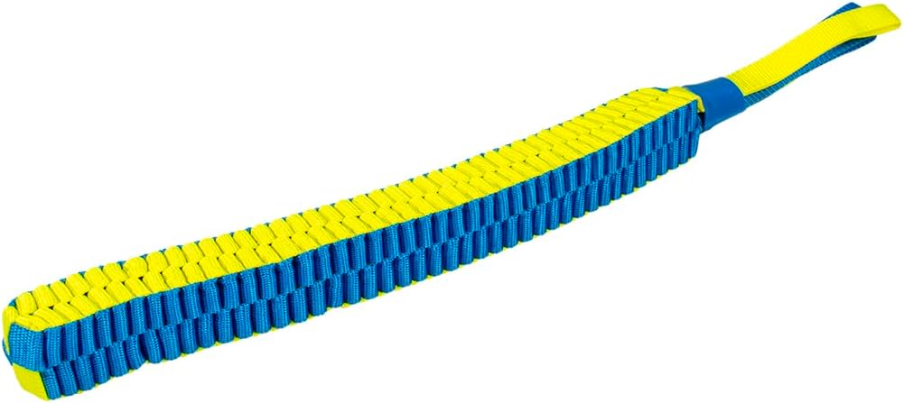 Duvo Supa' Nylon Tug Stick S - 30 x 30cm - Blue/Yellow Dimension - 30 x 30cm
