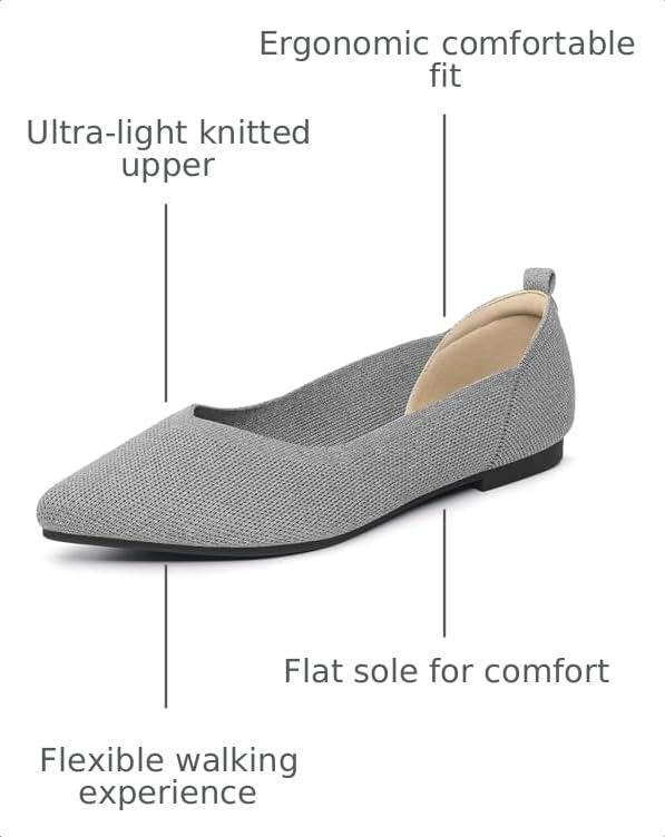Image of Ankis Ballet Flats Shoes for Women Dressy Comfortable, Pointed Toe Casual Work Flats for Women Foldable