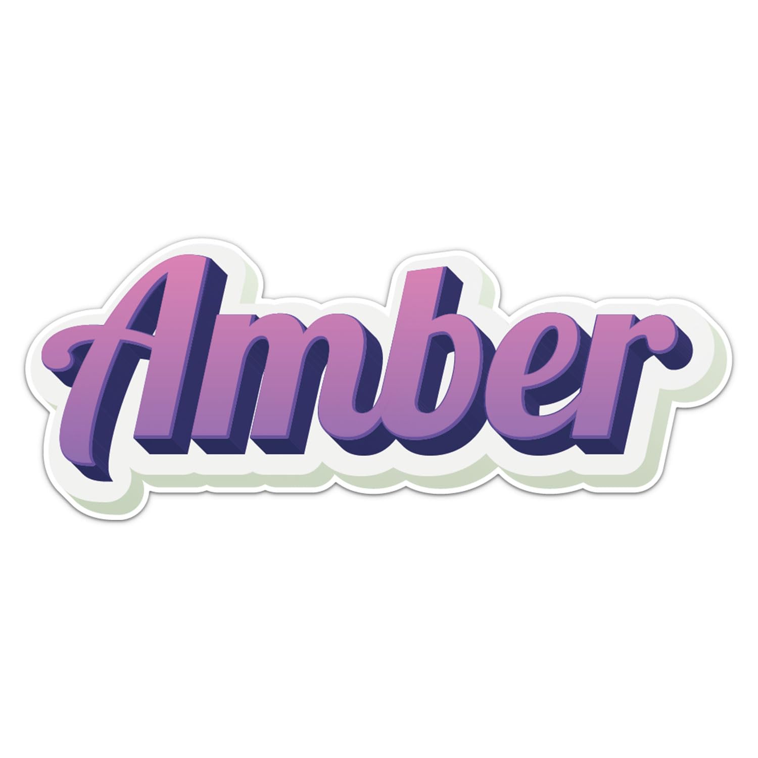 Amber Name - Waterproof Durable Vinyl Decal for Car Bumper, Laptop, Water Bottle, Door, Wall, and Window, Size - 5'' Longer Side